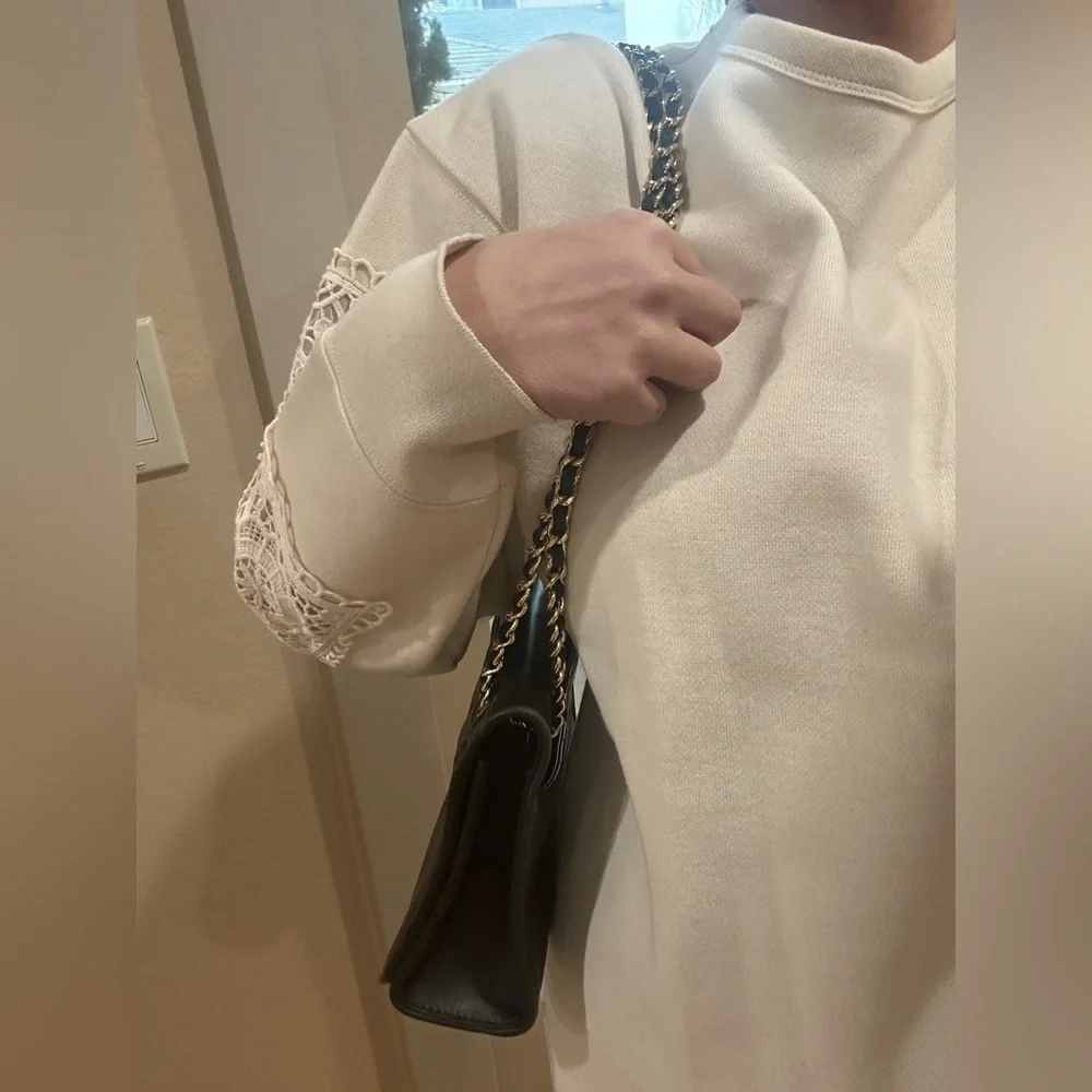 Tory Burch small classic one flap gold chain crossbody/ shoulder bag